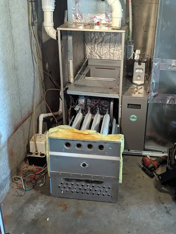 Changing heat exchanger out of a 7 year old furnace