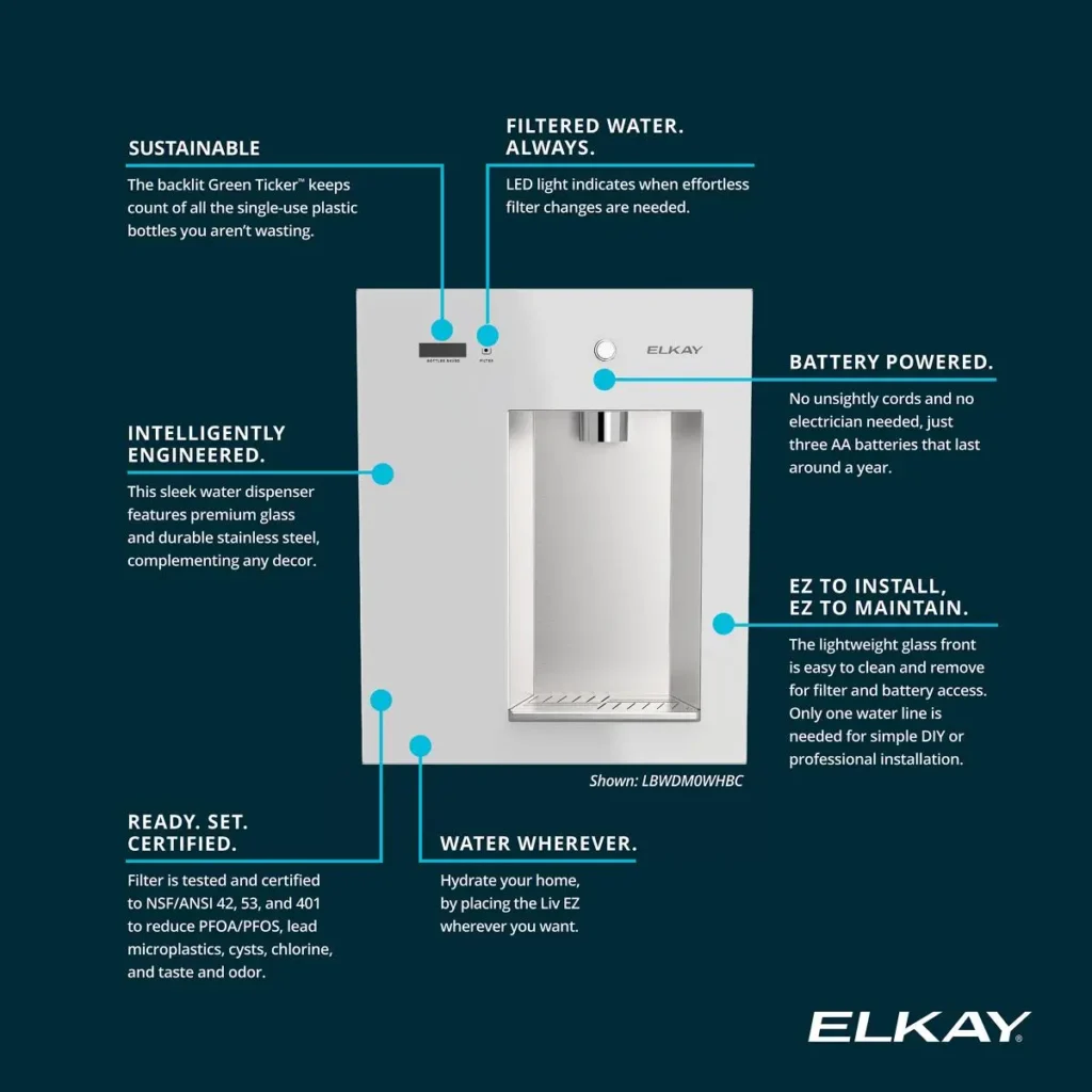 Elkay LBWDM0WHBC Liv EZ™ Filtered Water Dispenser