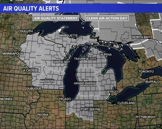 Commercial IAQ in Traverse City Wildfire Smoke Map