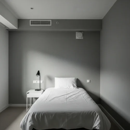 Empty bedroom with Ducted HVAC Vents